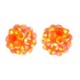 Resin rhinestone shamballa bead 10x12mm Bright orange AB